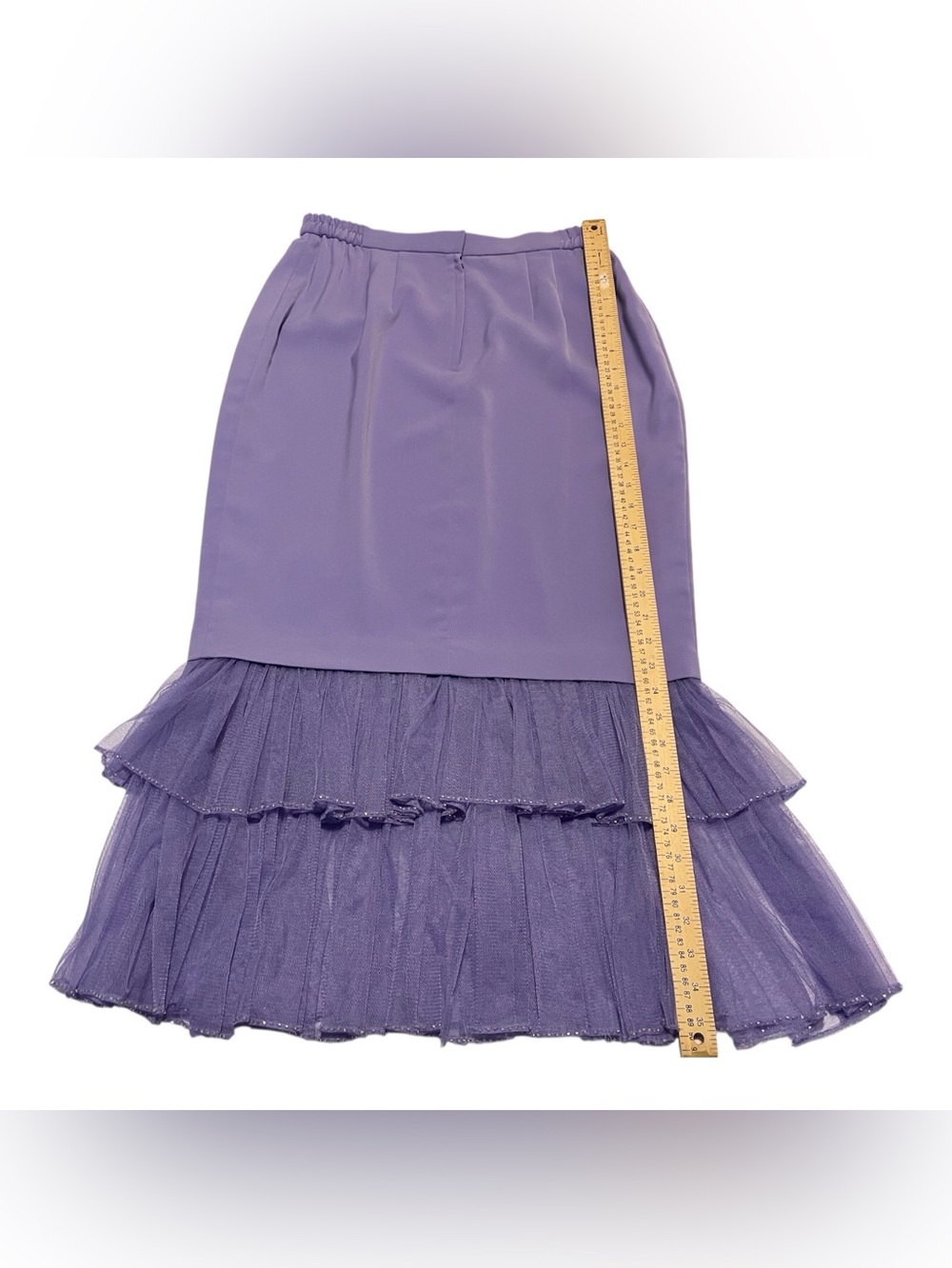 Mariella Ferretti Lavender Layered Ruffle Women's Skirt, 12 - Picture 7 of 10